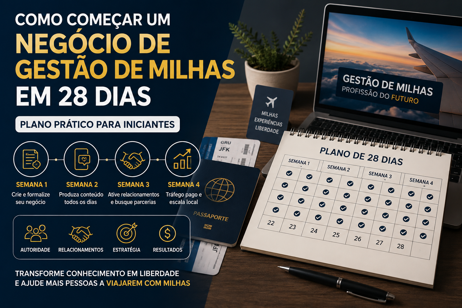 Como Começar um Negócio de Gestão de Milhas em 28 Dias: Plano Completo para Iniciantes