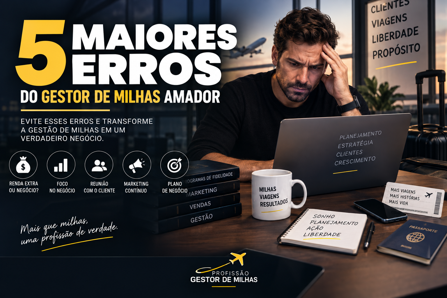 5 erros do Gestor de Milhas amador que impedem seu negócio de crescer