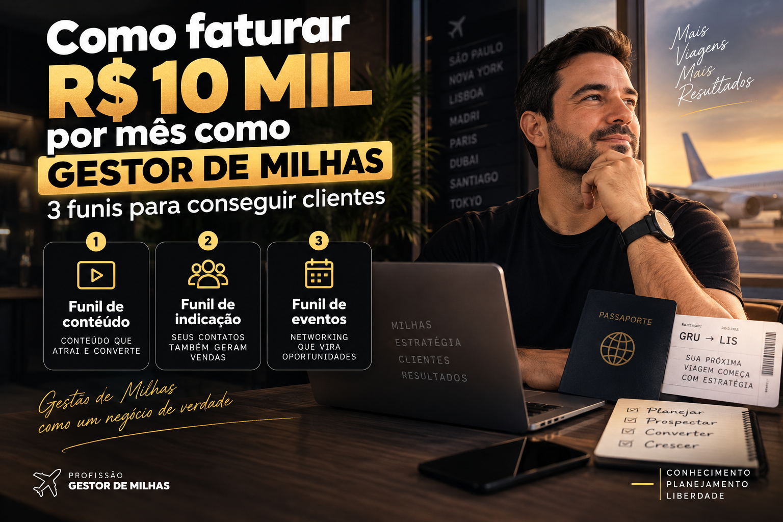 Como faturar R$ 10 mil por mês como Gestor de Milhas: 3 funis para conseguir clientes
